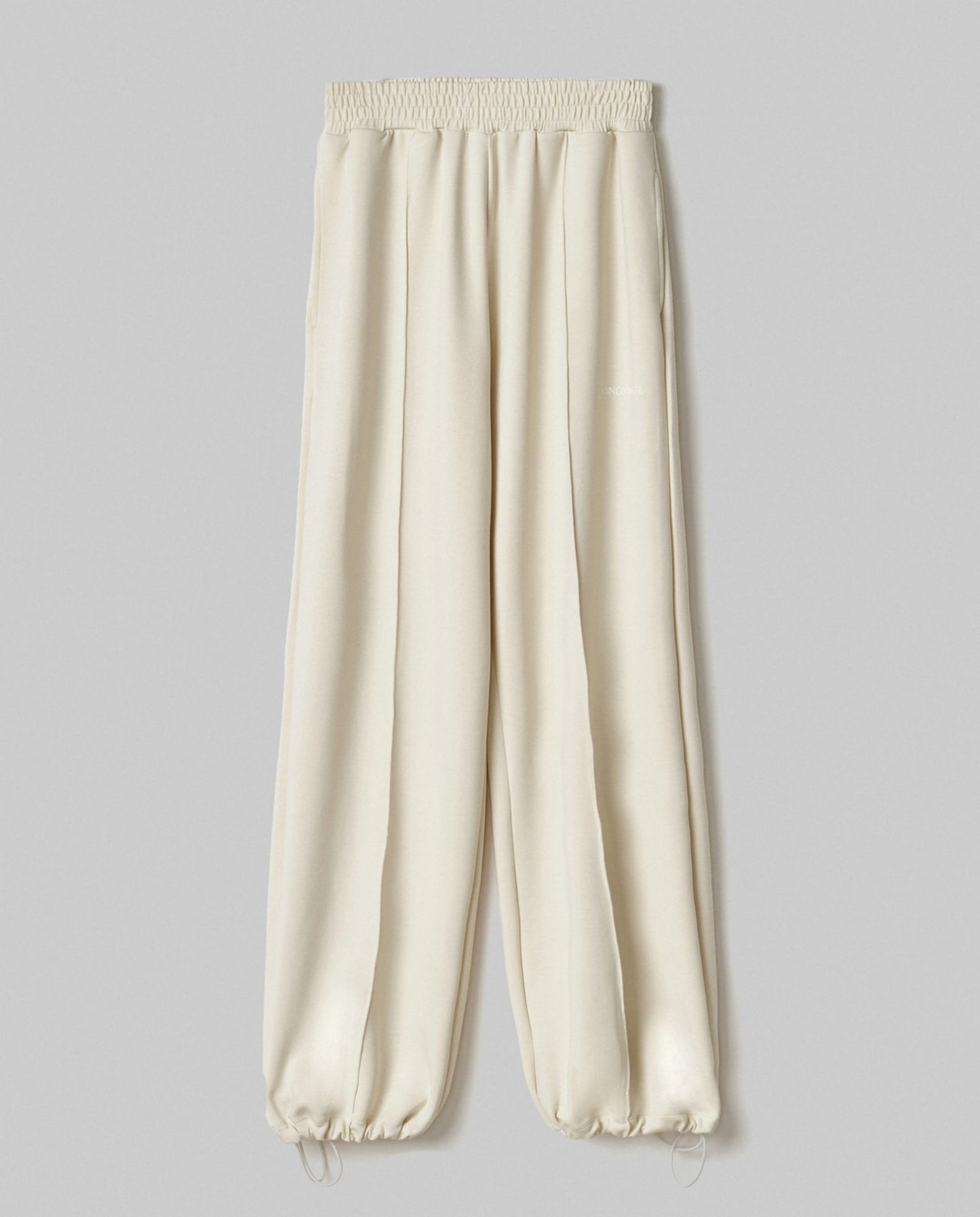Pantalone con nervature e coulisse al fondo in viscosa HINNOMINATE art. HMABW01994 colore nero e panna