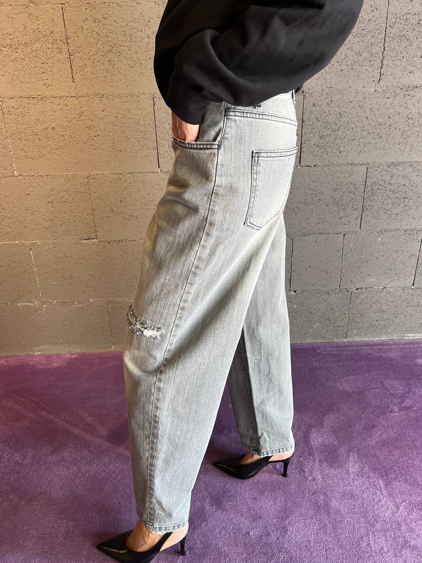 Jeans baggy cargo fit KONTATTO art. FJ707N colore grigio