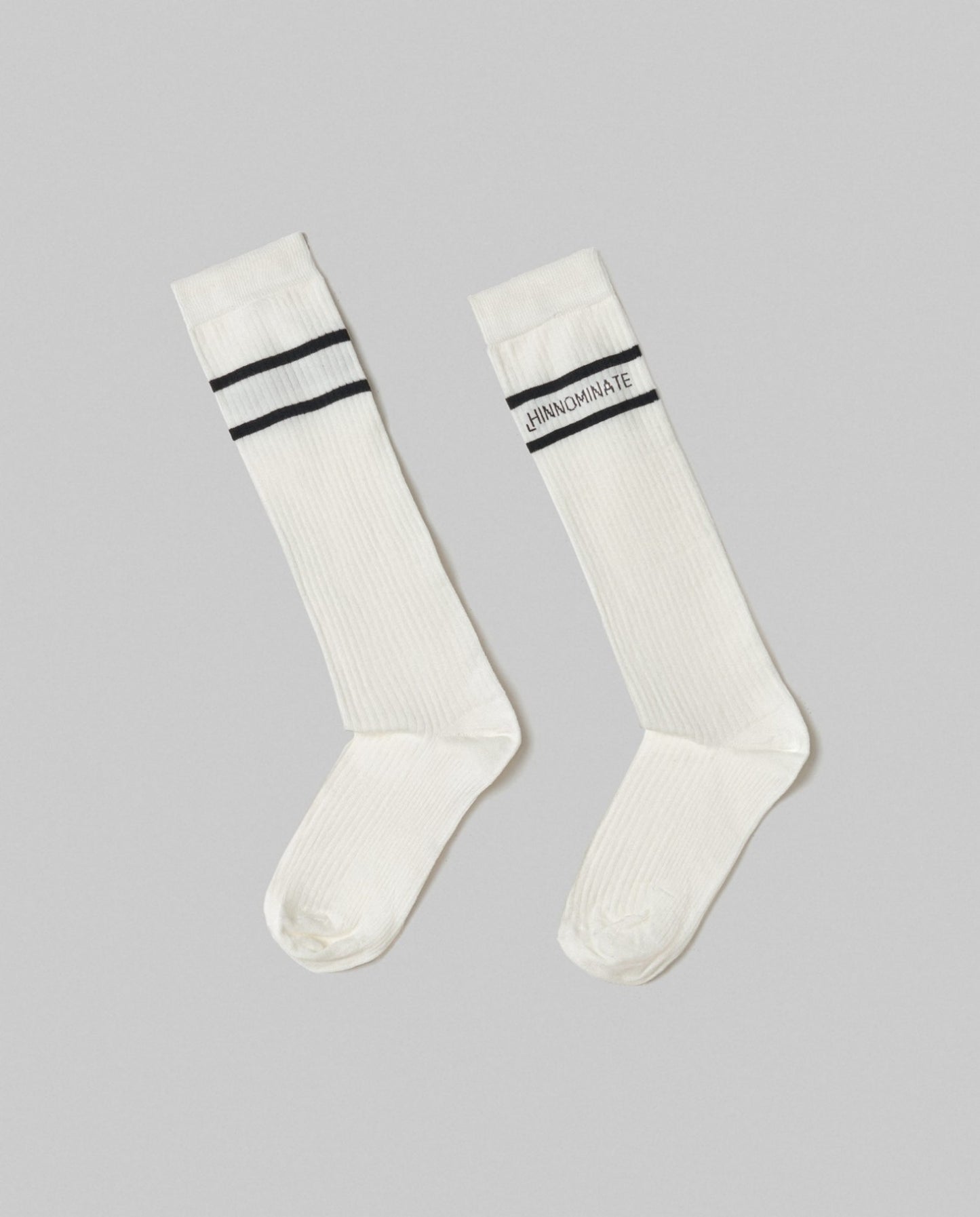 Calze lunghe con ricamo orizzontale HINNOMINATE art. HMACW00158 colore panna, grigio, nero