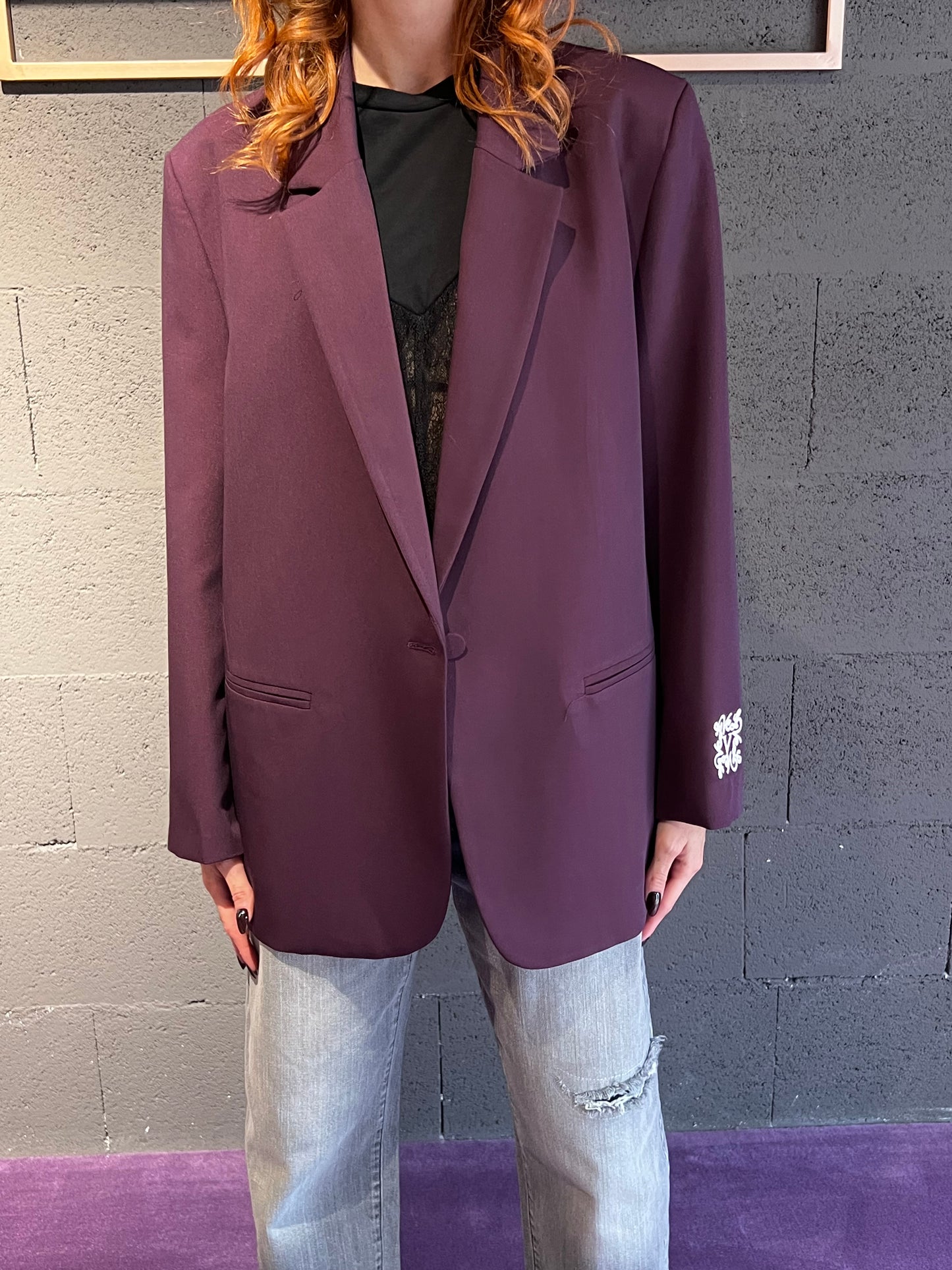 Giacca monopetto over VICOLO art. RF0235 colore bordeaux, marrone, grigio, nero