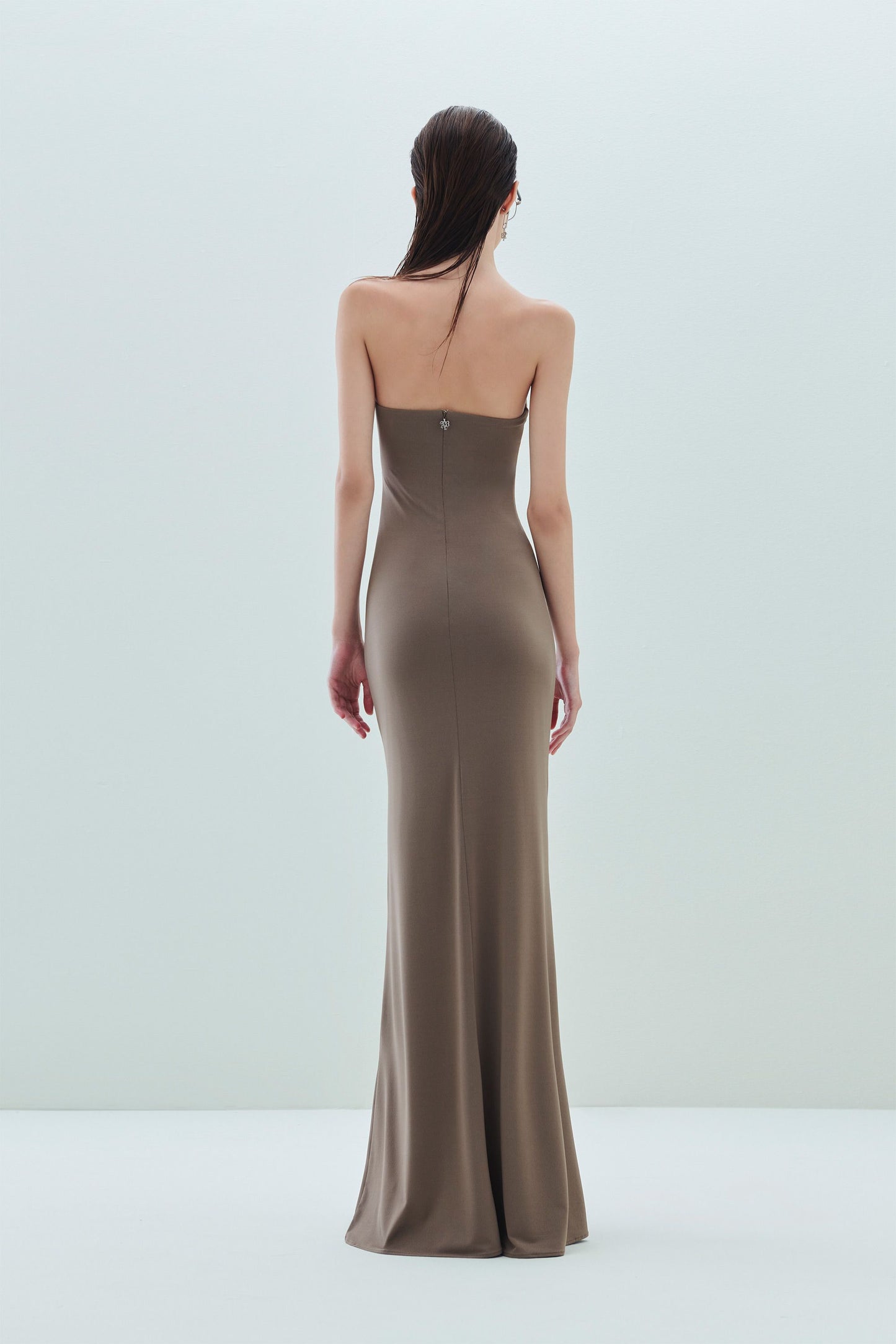 Abito a fascia cut out dress demi stretch colore nero e verde militare ANIYE BY art.185788.