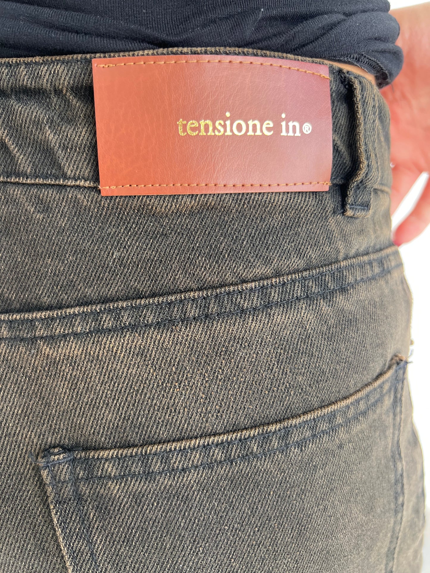 Jeans largo 5tasche TENSIONE IN art. KM494 colore marrone