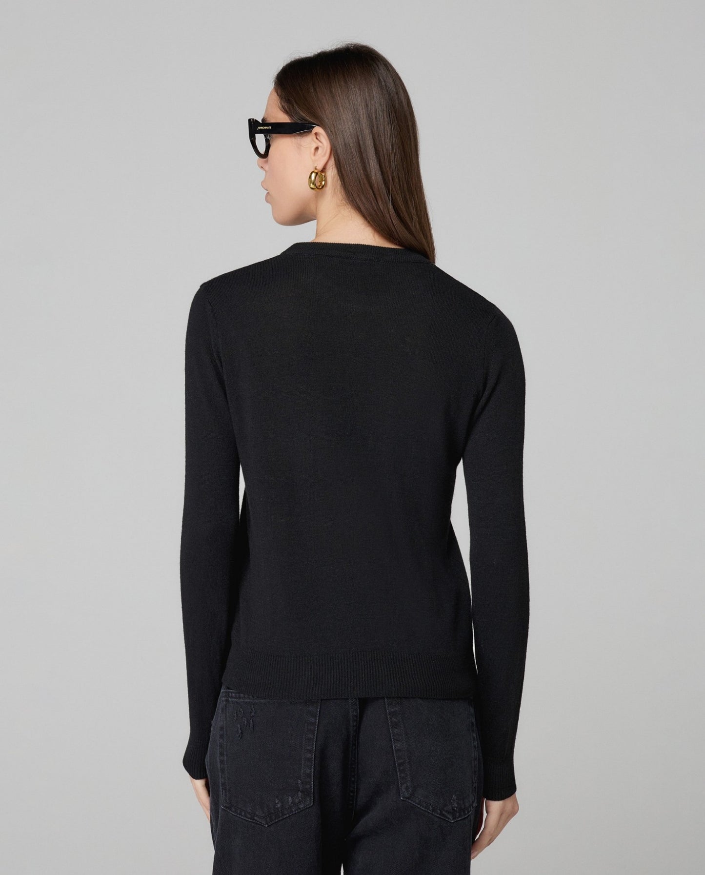 Maglione paricollo con intarsio in misto cashmere HINNOMINATE art. HMABW02155 colore nero