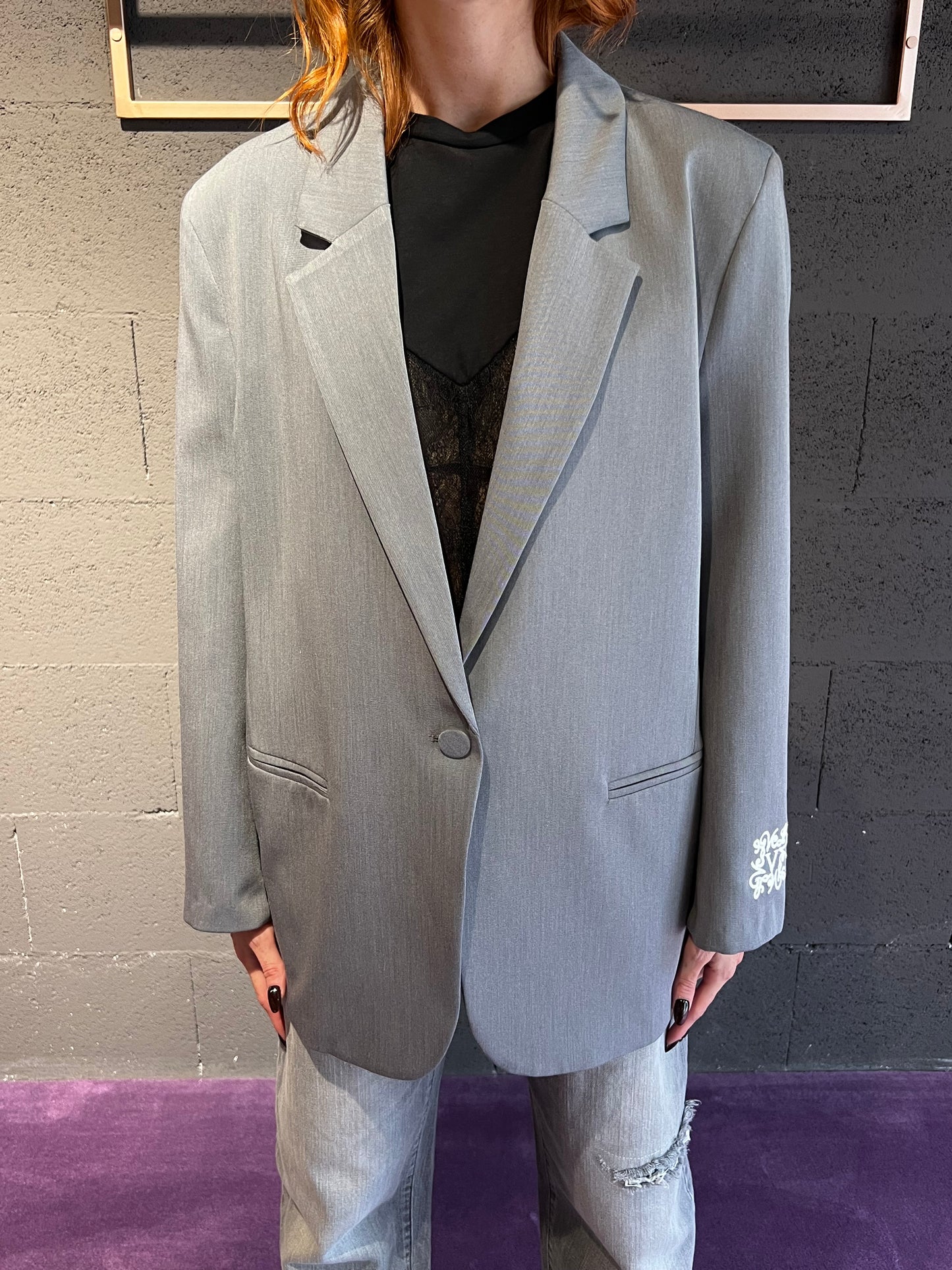 Giacca monopetto over VICOLO art. RF0235 colore bordeaux, marrone, grigio, nero