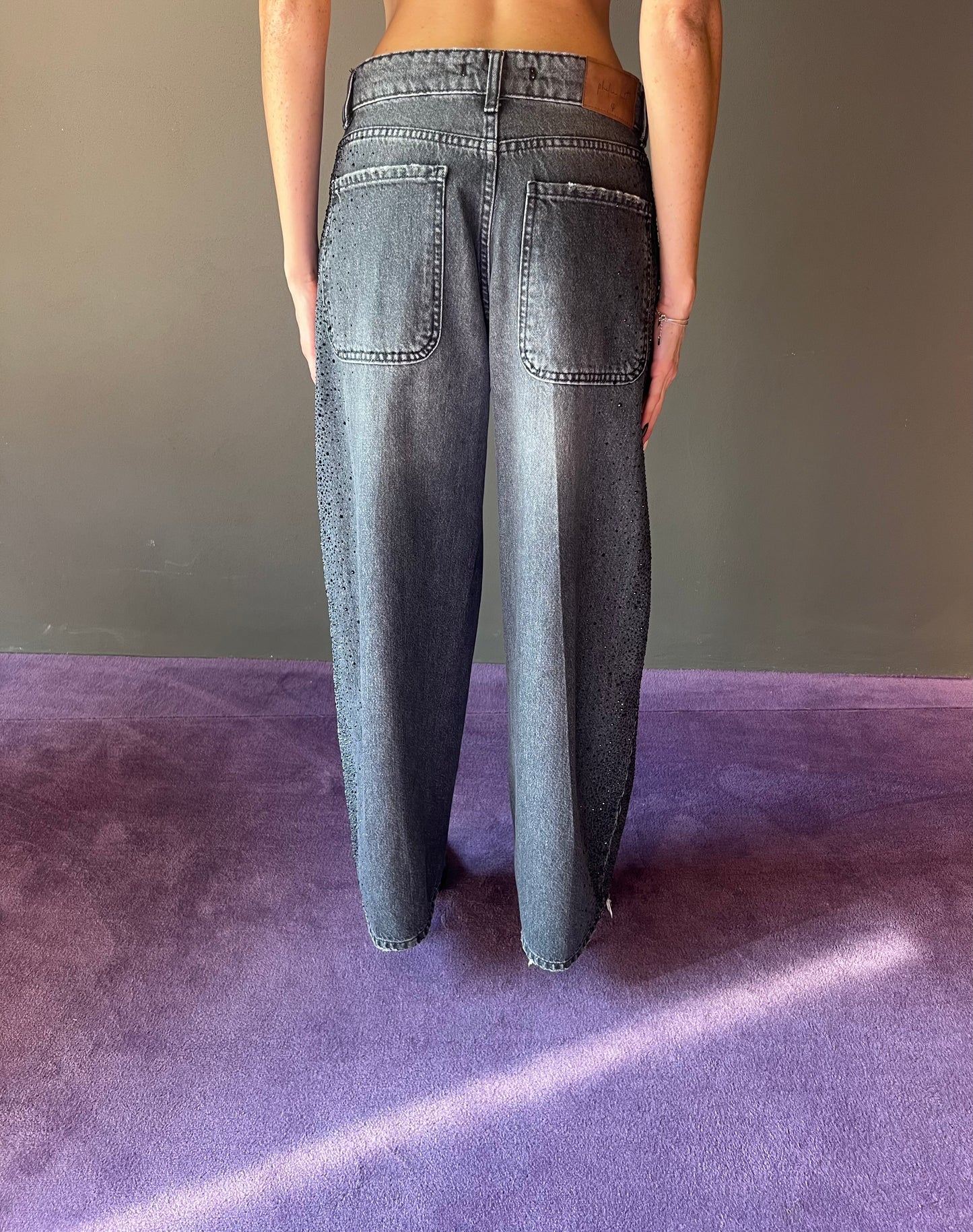Jeans con lati brillantinati PHILIA LOFT art. G01V029 colore grigio