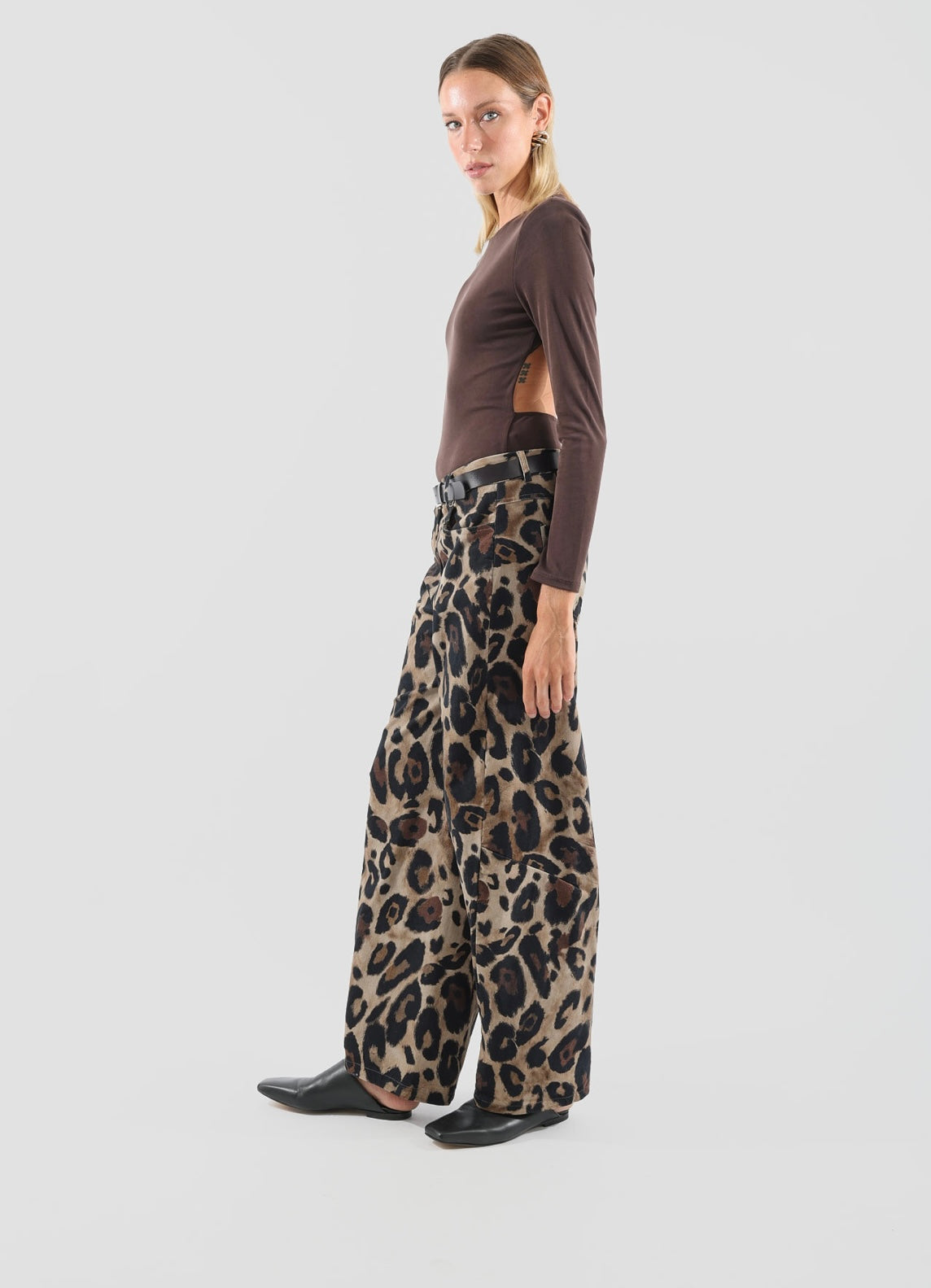 Pantalone maculato in velluto liscio HAVEONE art. PFW-P166 fantasia maculata