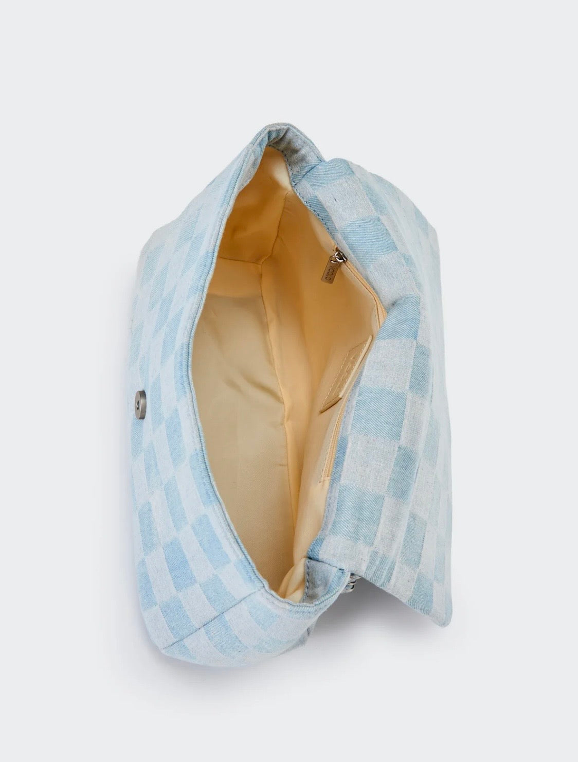 Borsa grande in jeans con manico e tracolla catena e jeans VICOLO art. XAB0016 colore celeste