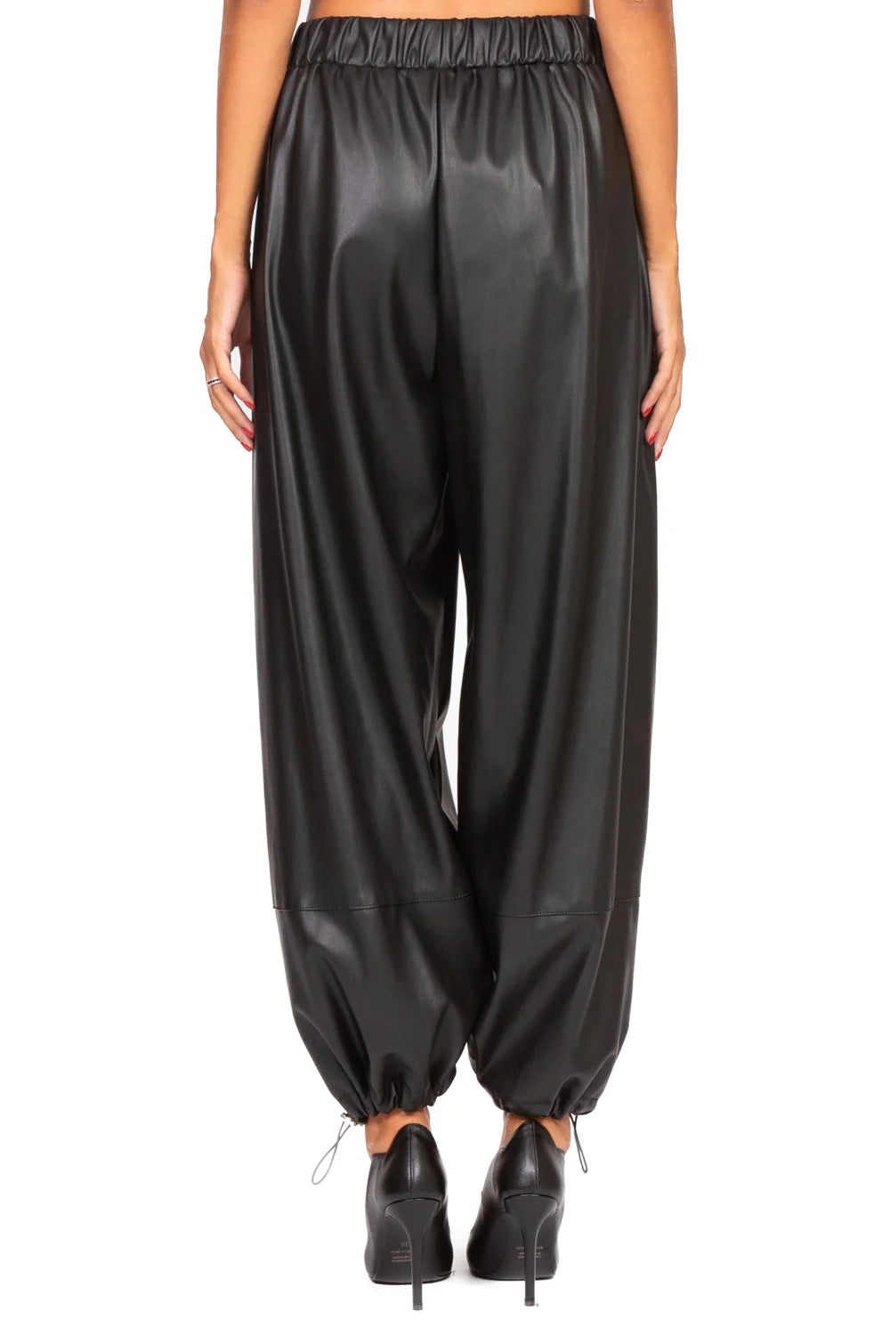 Pantalone in ecopelle con coulisse VICOLO art. TF1043 colore nero e marrone