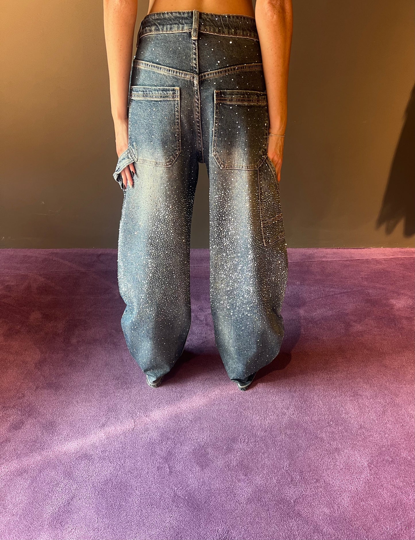 Jeans balloon con strass KONTATTO art. ZH110N colore jeans