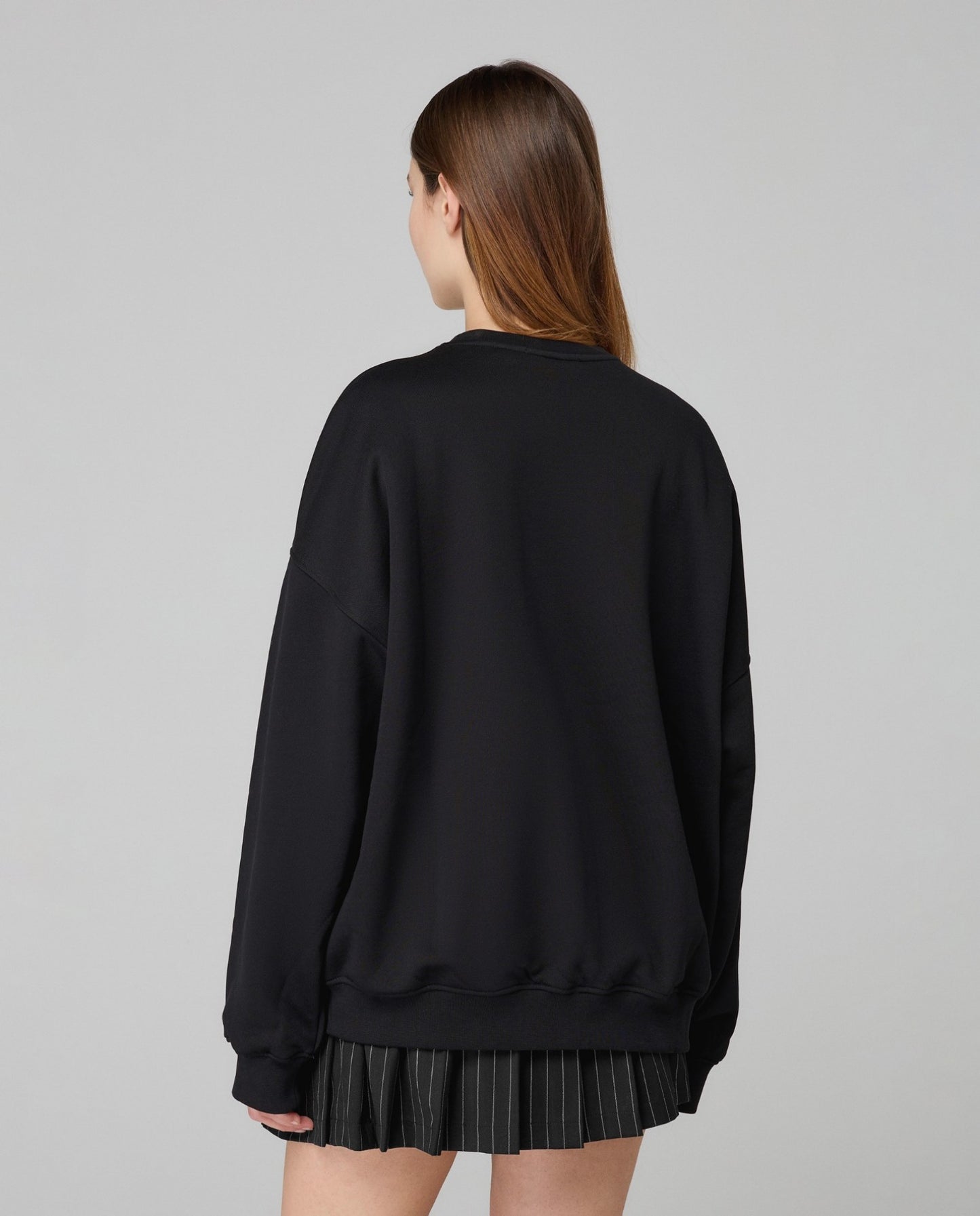 Felpa over paricollo college HINNOMINATE art. HMABW02070 colore nero e grigio
