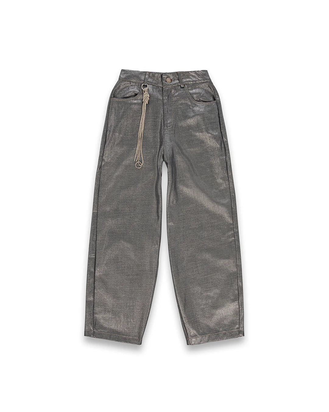 Jeans glitter modello largo con accessorio DISCLAIMER art. 25IDS55175 colore jeans