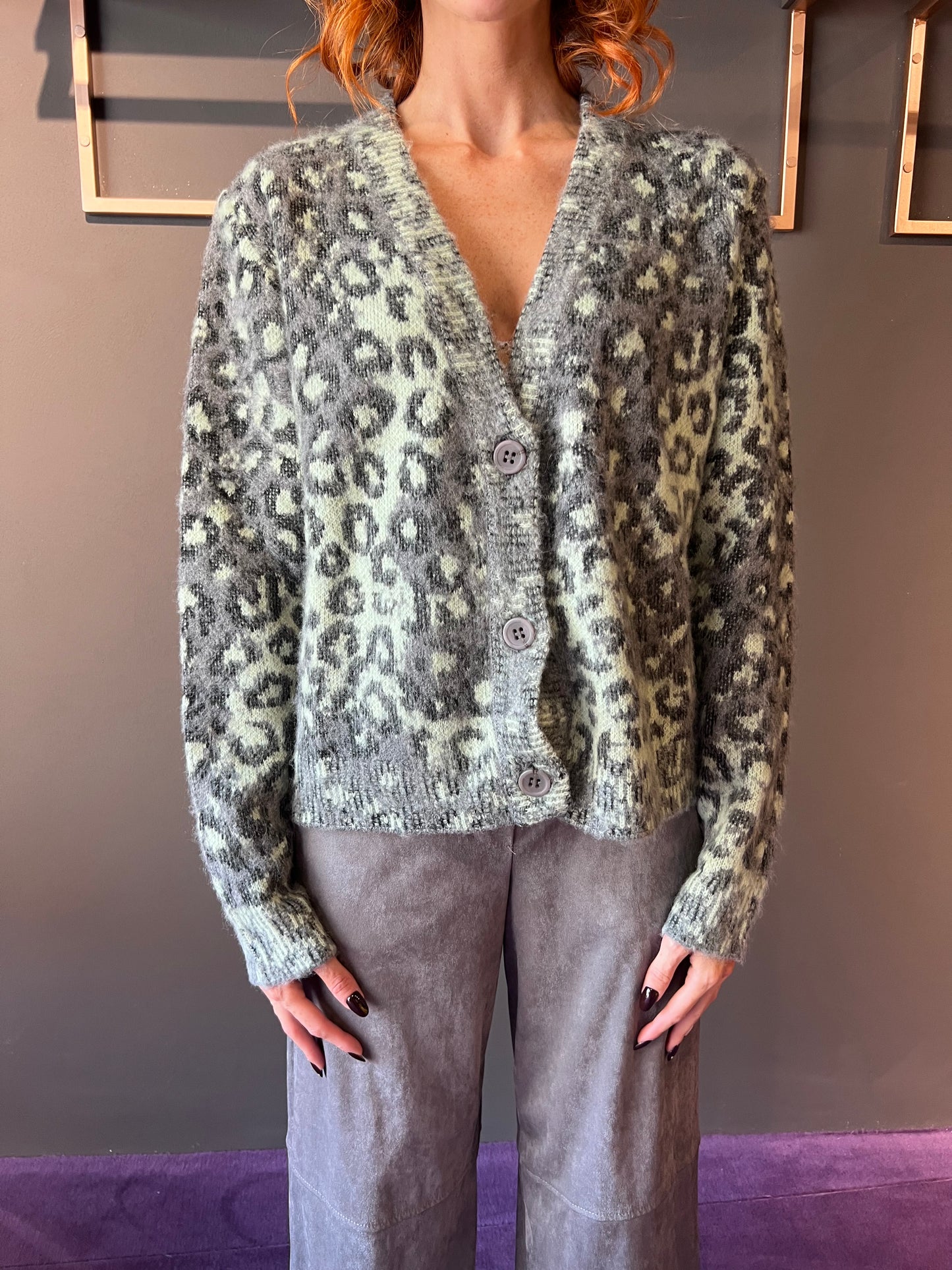 Cardigan a scatola DIXIE art. M504Y046A colore grigio