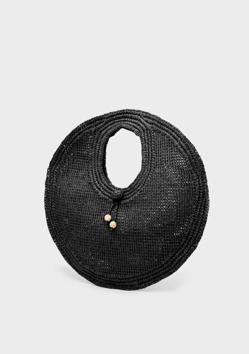 Borsa jackie a spalla rotonda in rafia NALI' art. LZBS0086 colore nero