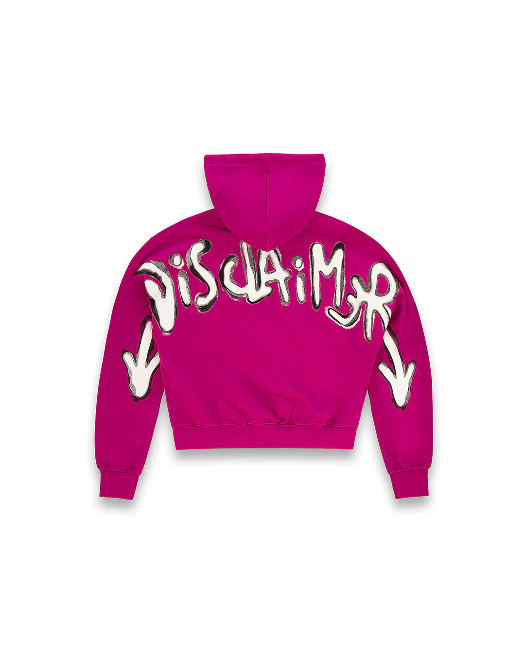 Felpa con cappuccio con scritta dietro logo DISCLAIMER art. 25IDS55150 colore nero e borgogna