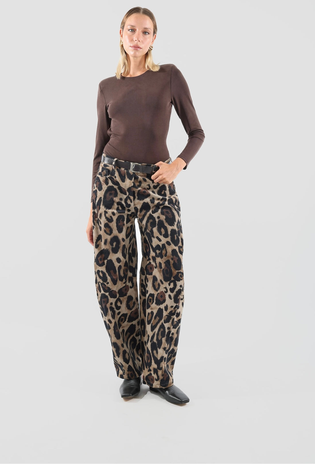 Pantalone maculato in velluto liscio HAVEONE art. PFW-P166 fantasia maculata