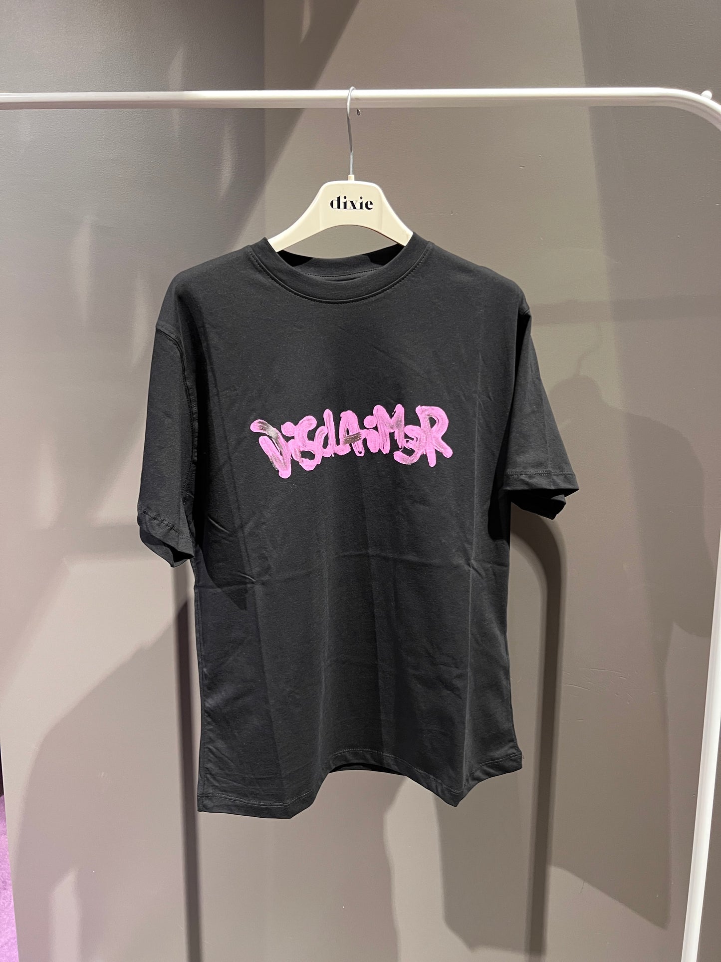 Tshirt manica corta in jersey con scritta logo avanti DISCLAIMER art. 25IDS55169 colore nero e panna