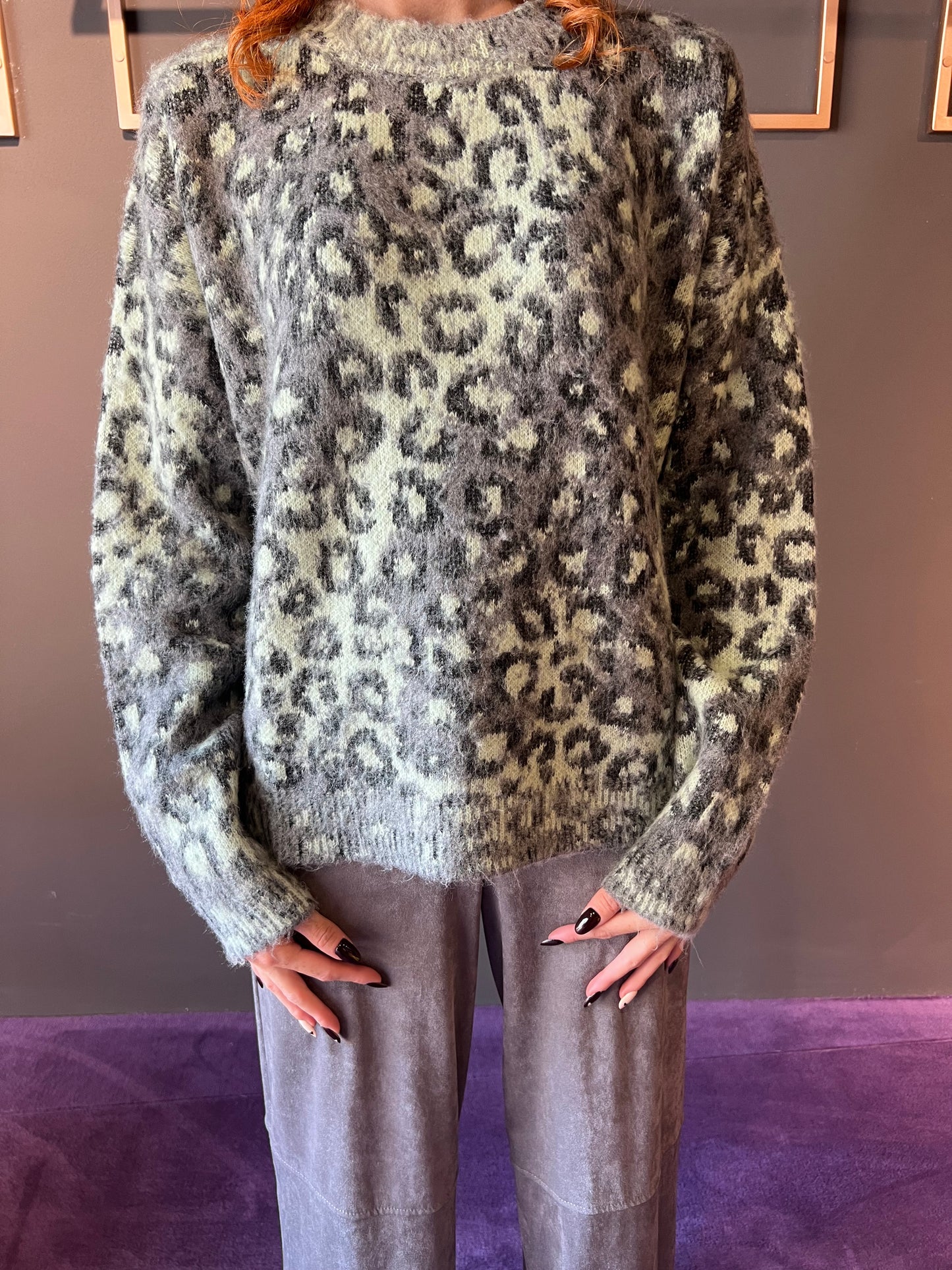 Maglione a scatola DIXIE art. M504Y045A colore beige e grigio