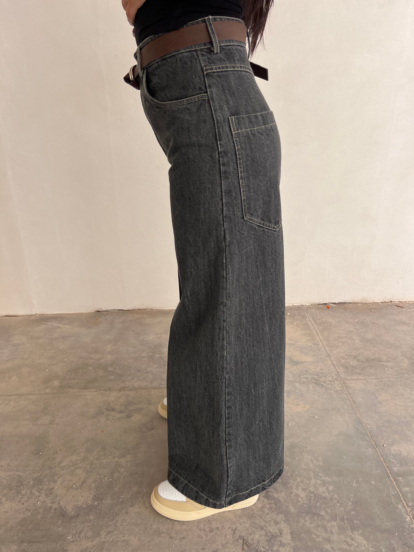 Jeans largo con cinta MOTEL art. AI24194 colore grigio
