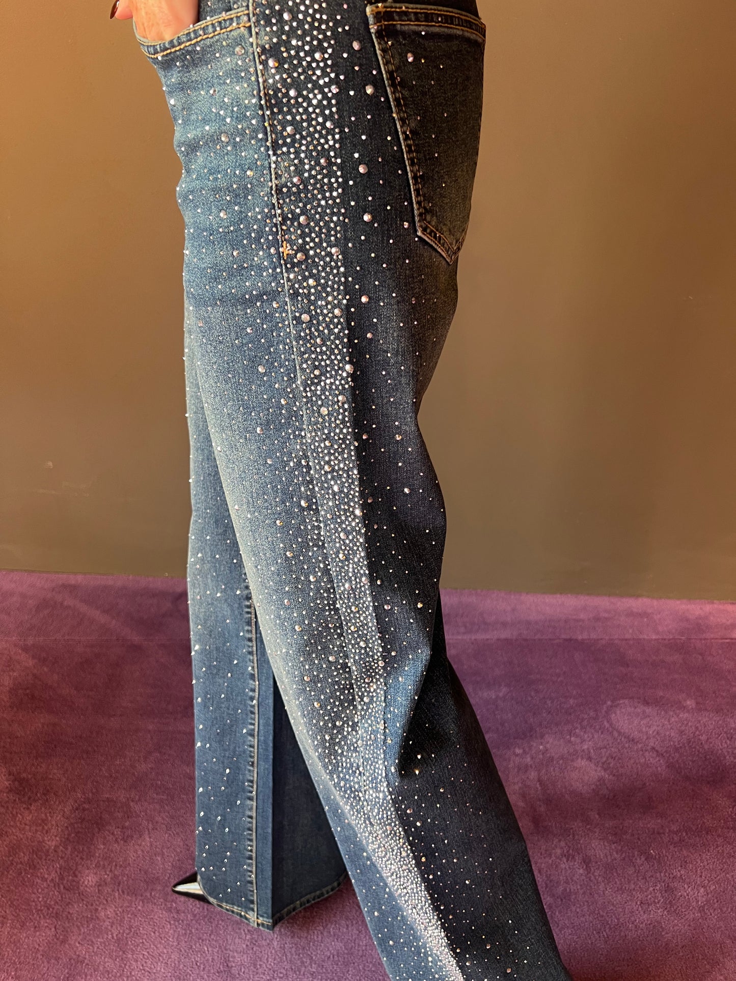 Jeans con brillantini modello dritto DIXIE art. P945Y106X colore jeans