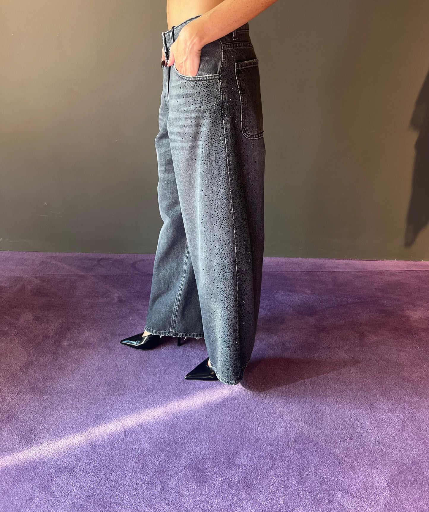 Jeans con lati brillantinati PHILIA LOFT art. G01V029 colore grigio