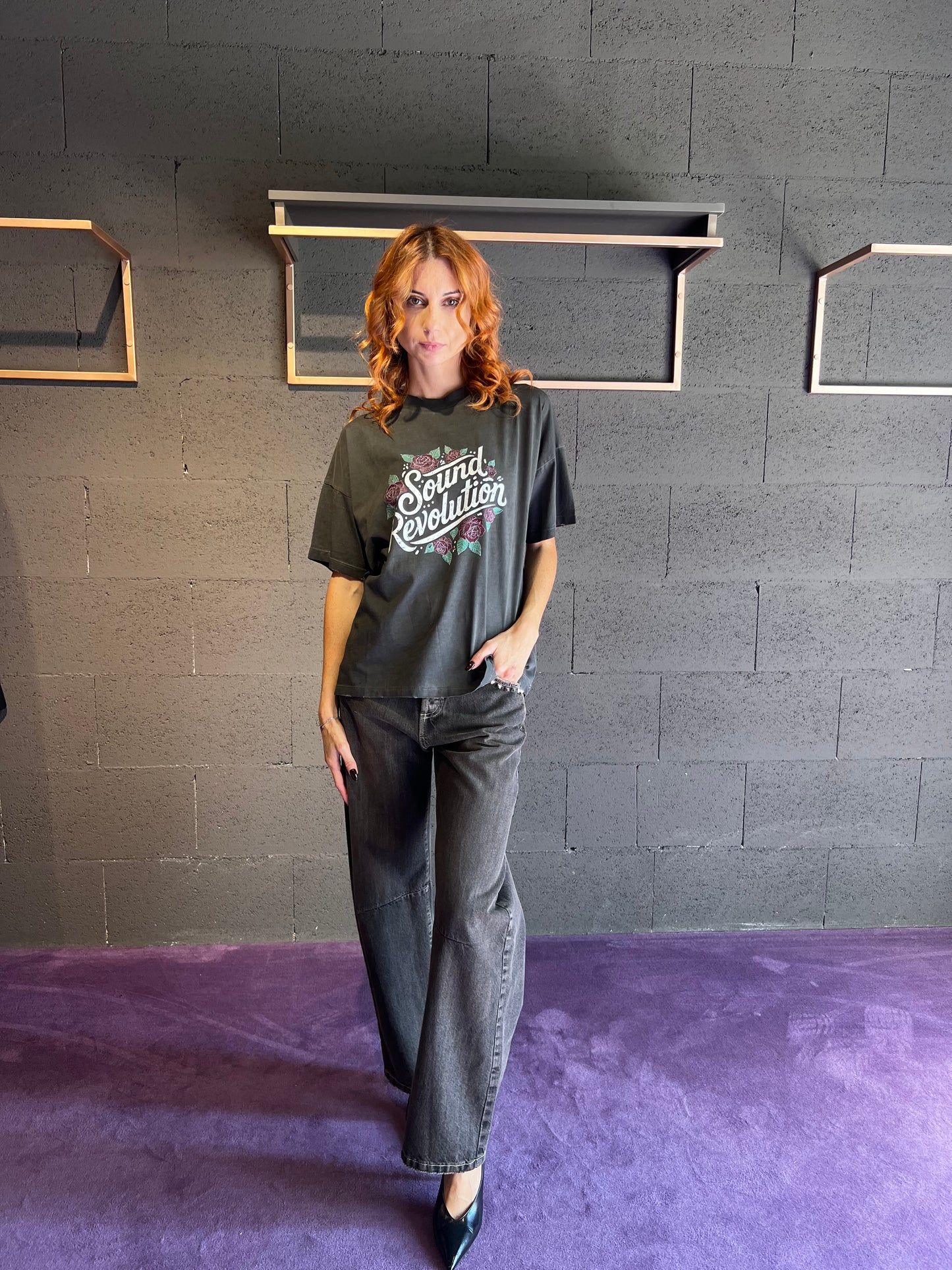 Tshirt con stampa fiori VICOLO art. RF0301 colore grigio
