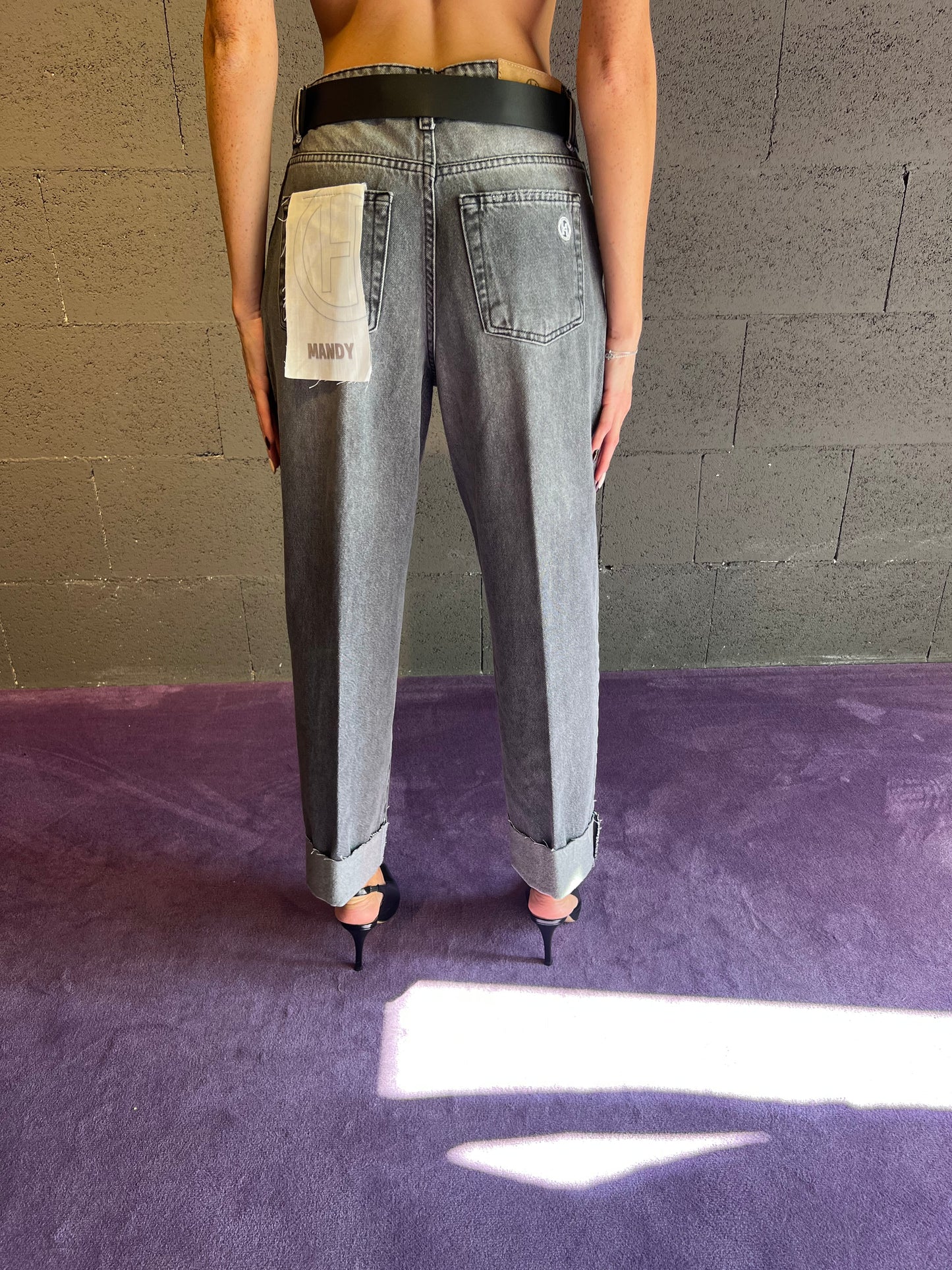 Jeans mandy con cintura HAVEONE art.PLS-P017 colore grigio