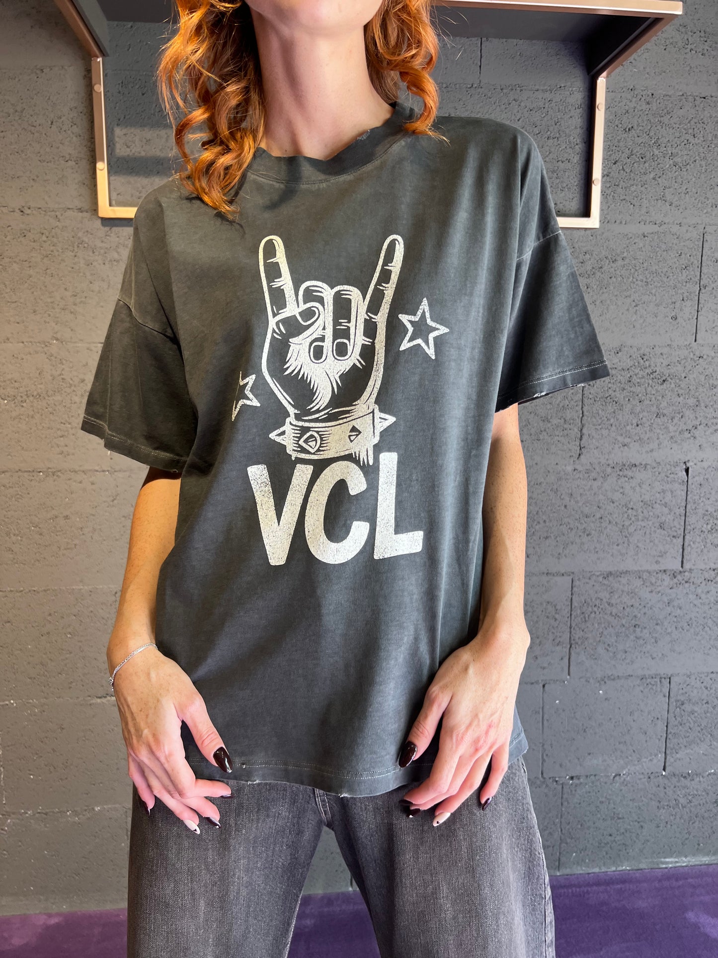 Tshirt con stampa mano VICOLO art. RF0377 colore grigio