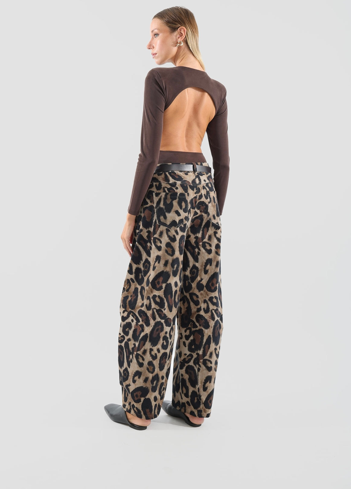 Pantalone maculato in velluto liscio HAVEONE art. PFW-P166 fantasia maculata