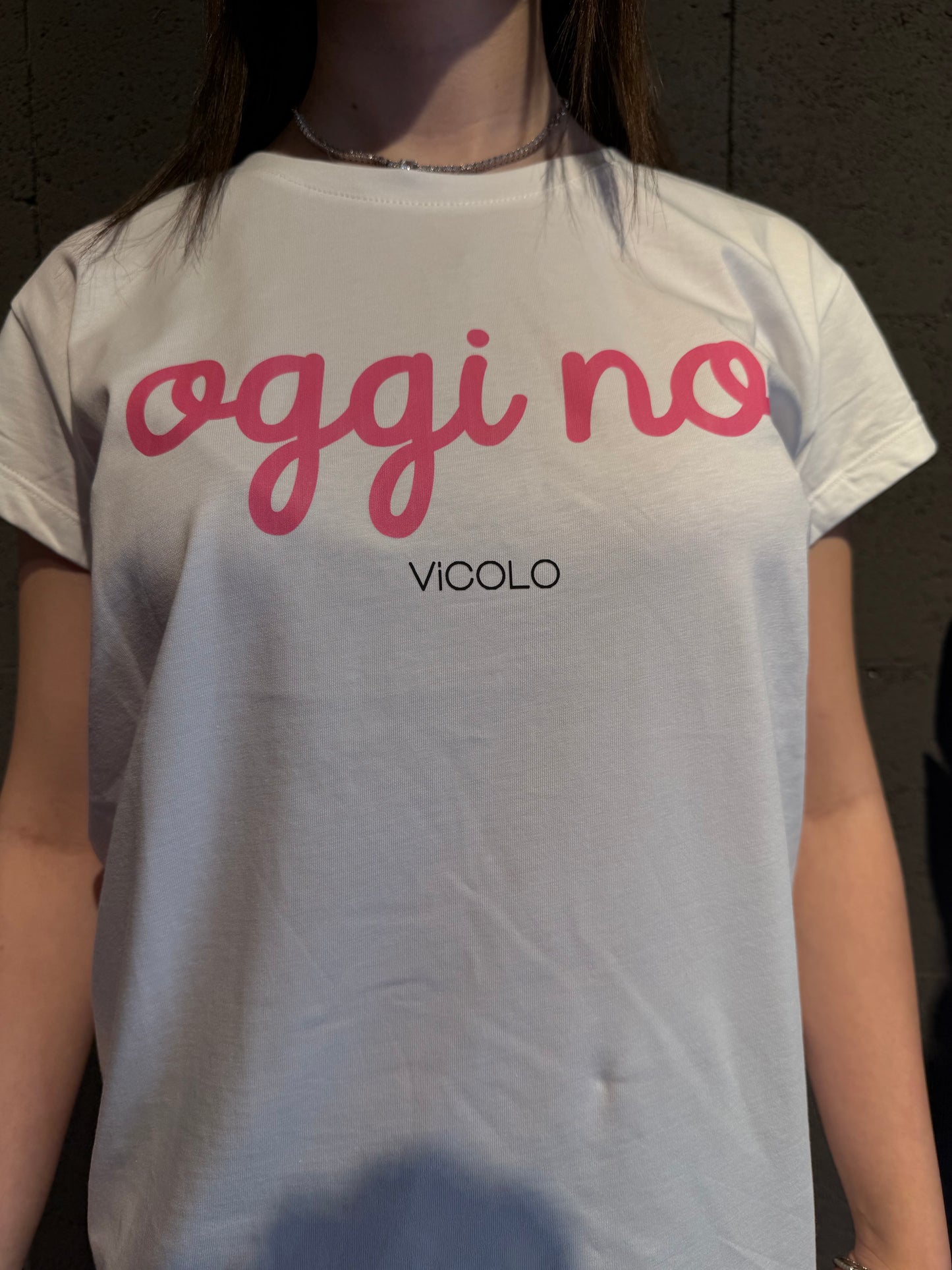 Tshirt "oggi no" VICOLO art. RAB0519 colore bianco
