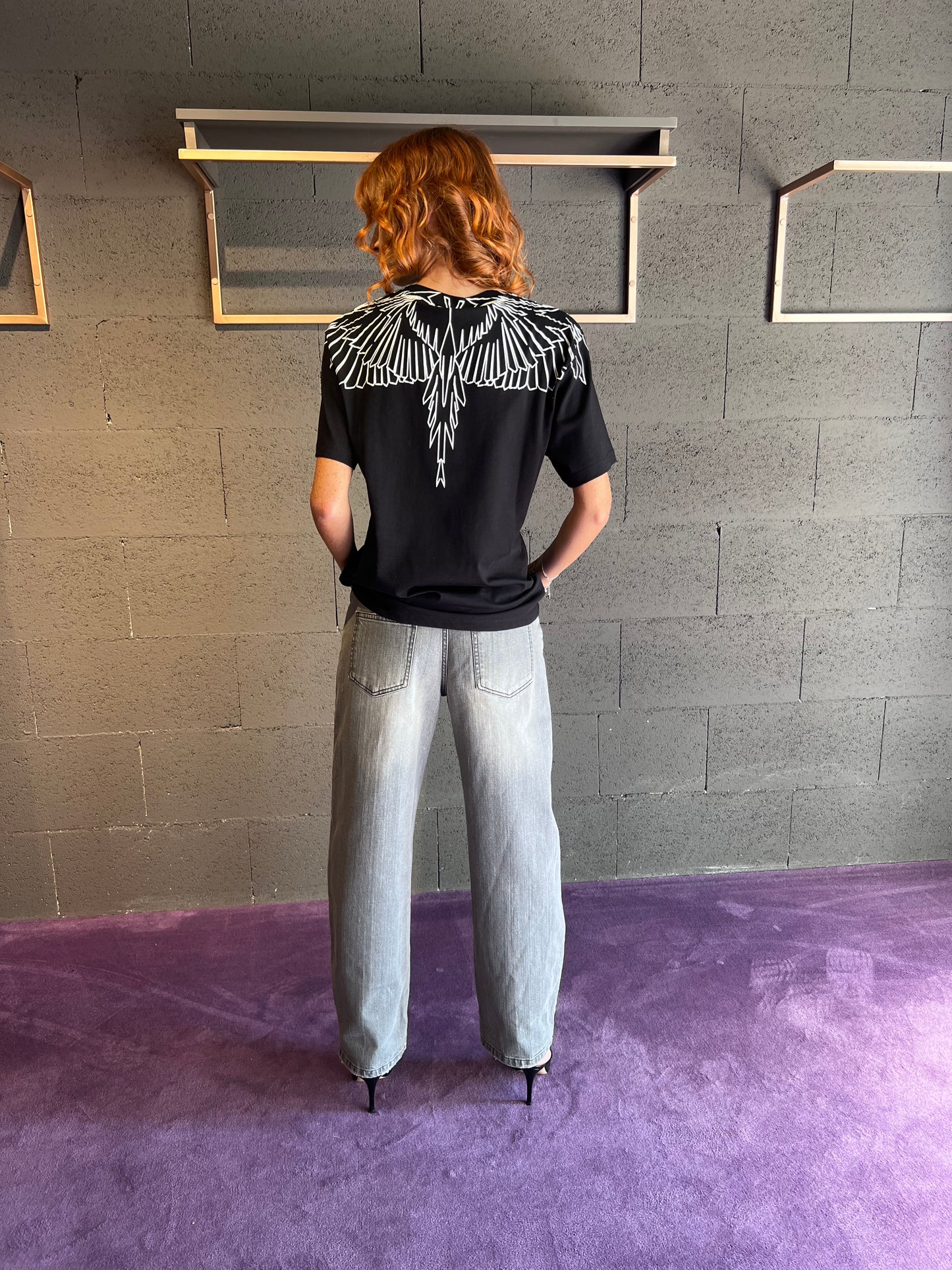 Tshirt in cotone regular con stampa logo iconico MARCELO BURLON art. 25ICM30066 colore nero e bianco