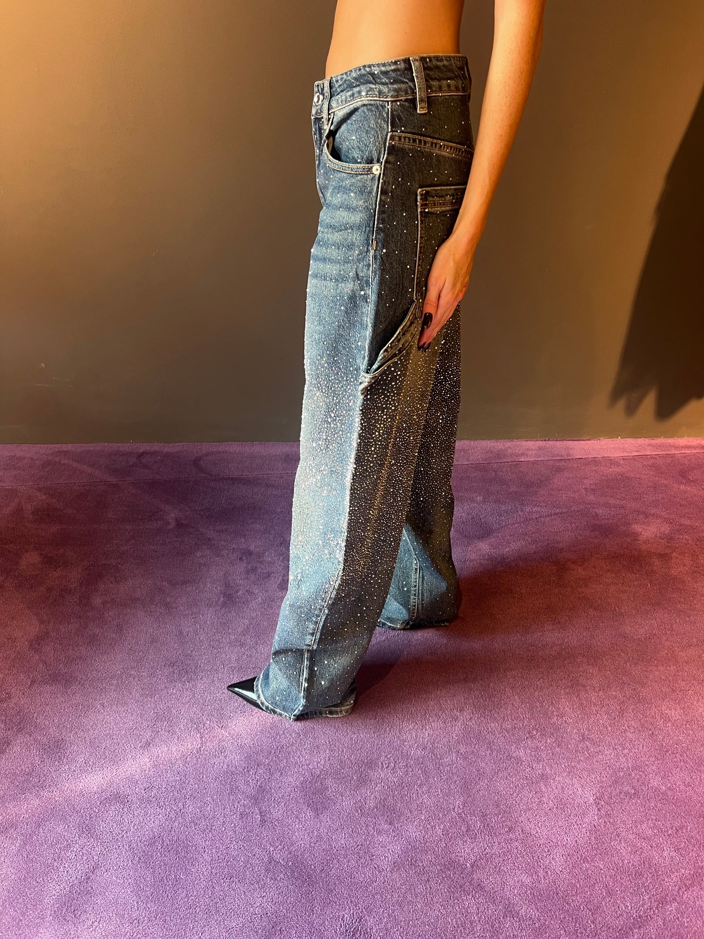 Jeans balloon con strass KONTATTO art. ZH110N colore jeans