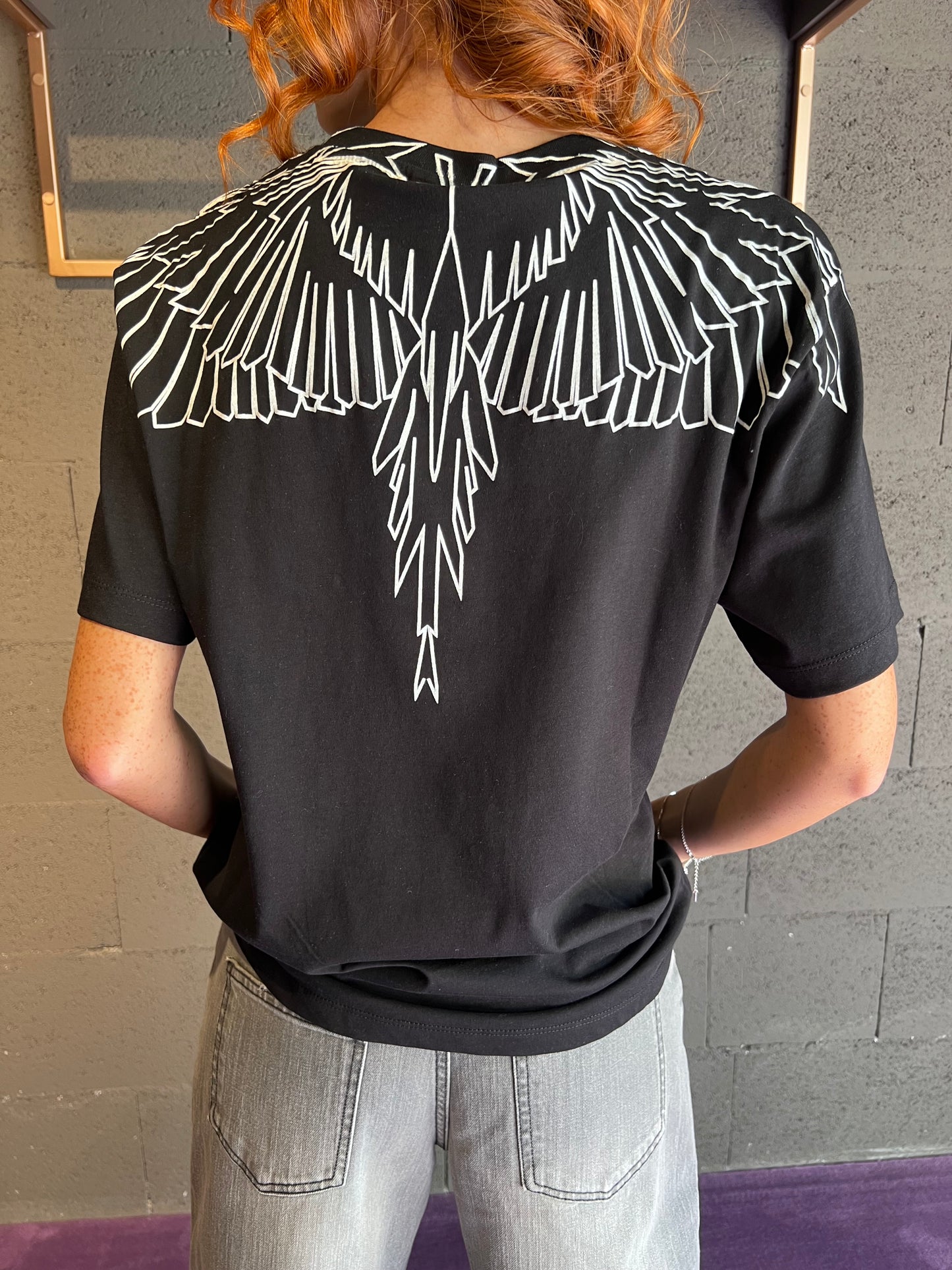 Tshirt in cotone regular con stampa logo iconico MARCELO BURLON art. 25ICM30066 colore nero e bianco