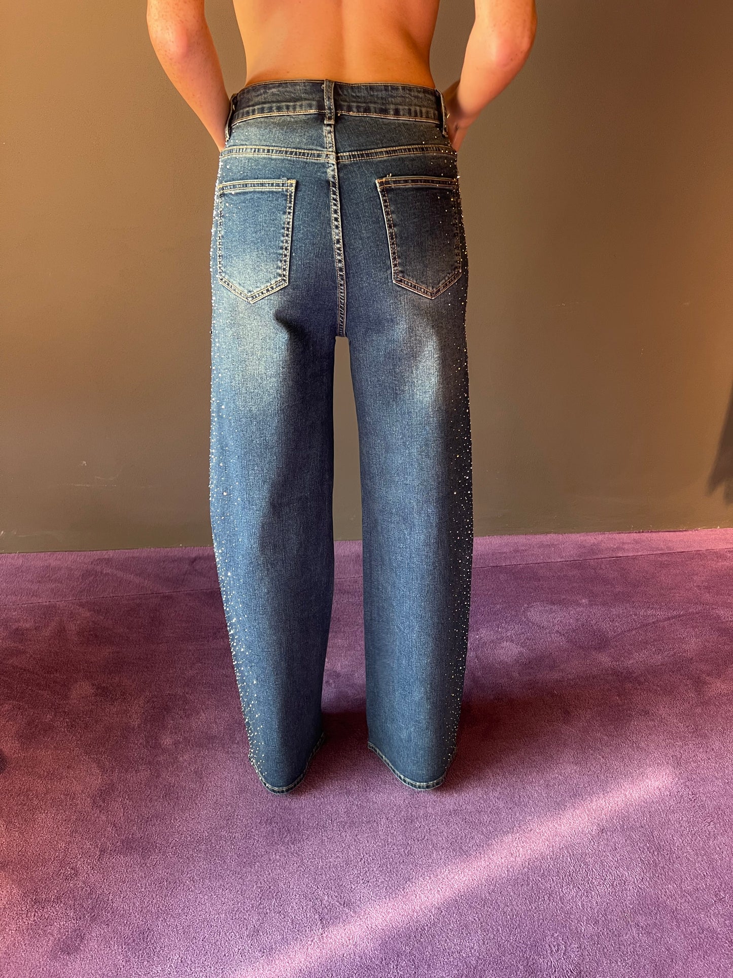 Jeans con brillantini modello dritto DIXIE art. P945Y106X colore jeans