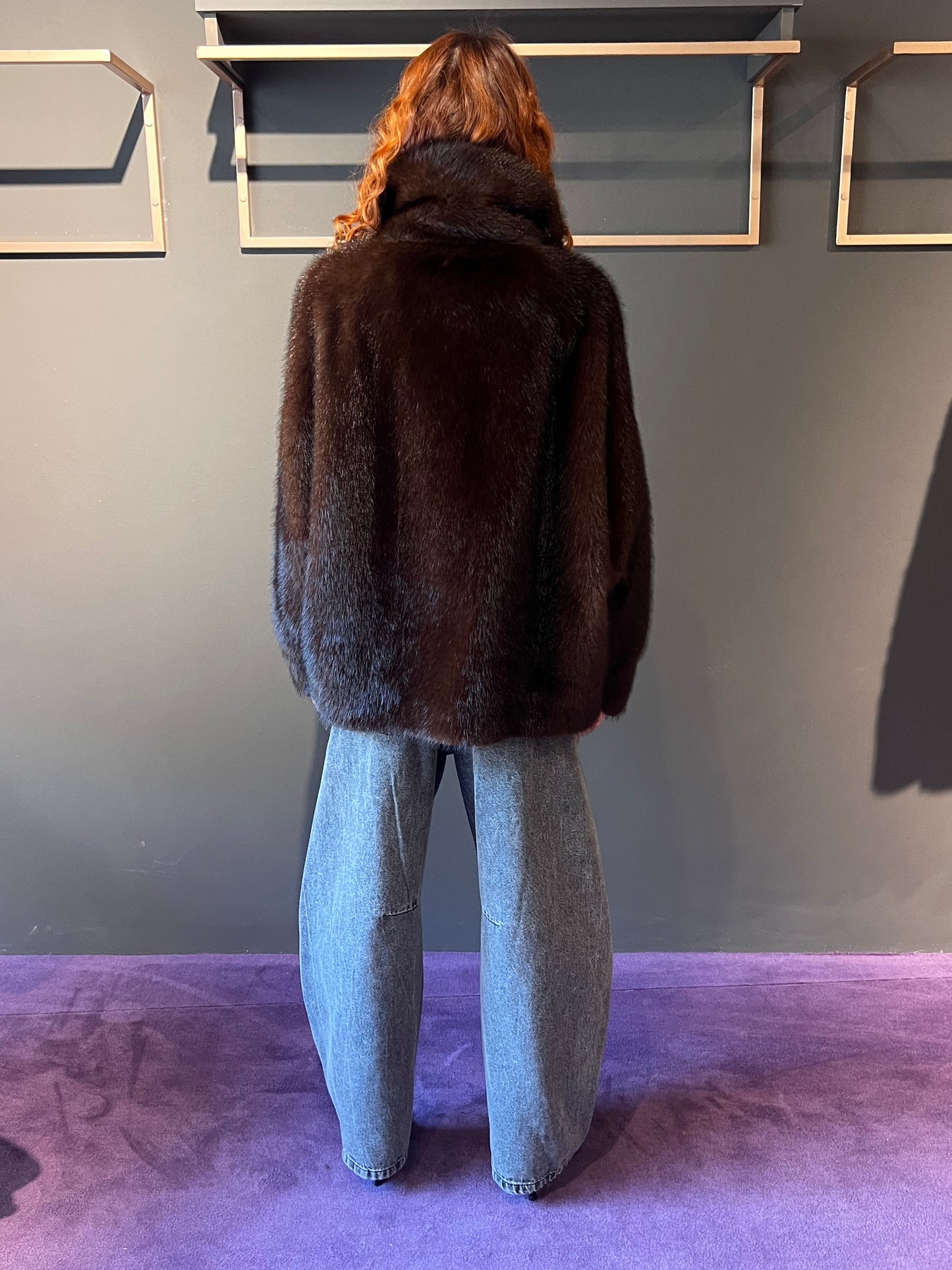 Cappotto in ecopelliccia con colletto VIVIENNE art. VGP12533195 colore marrone