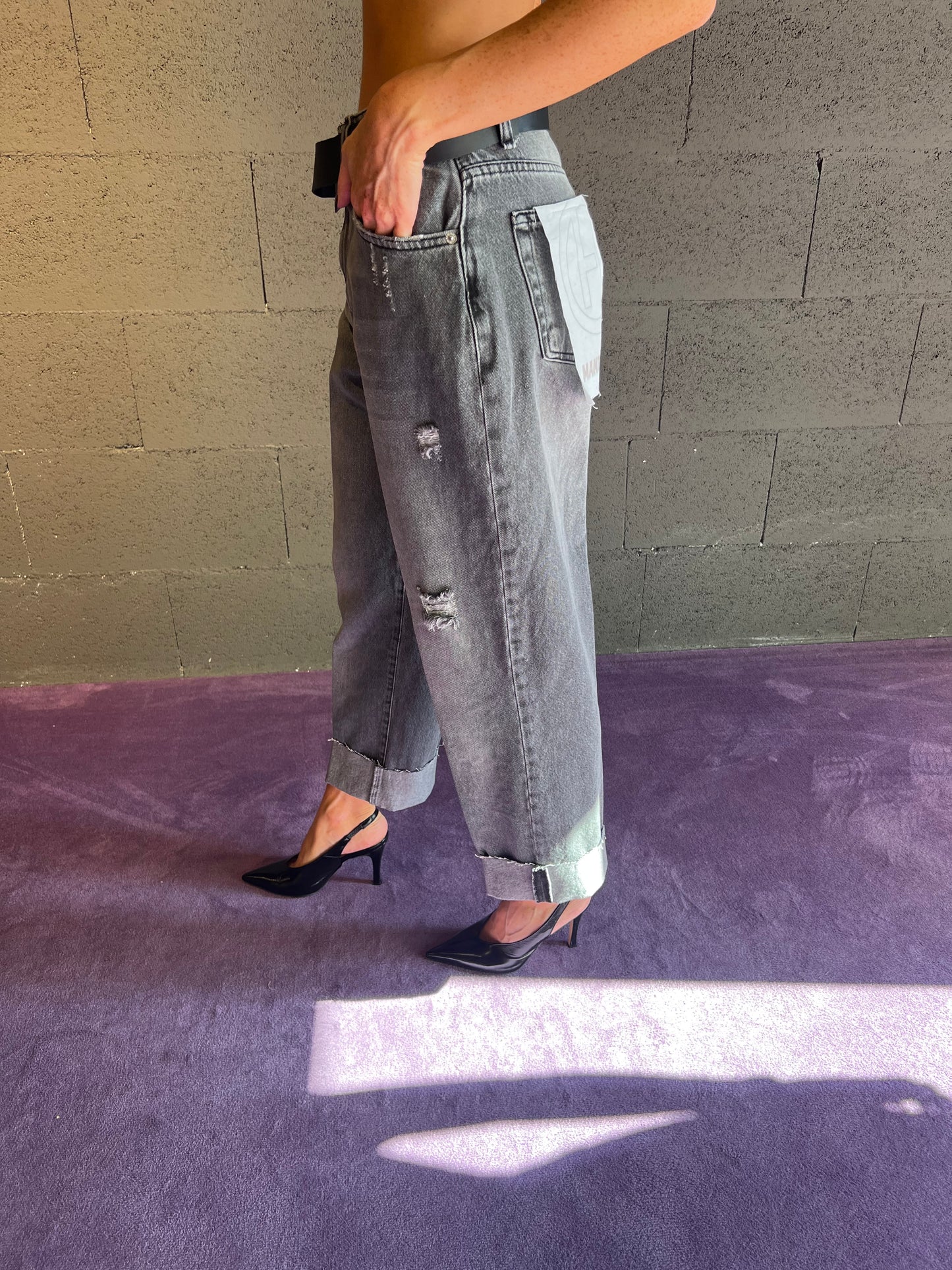 Jeans mandy con cintura HAVEONE art.PLS-P017 colore grigio