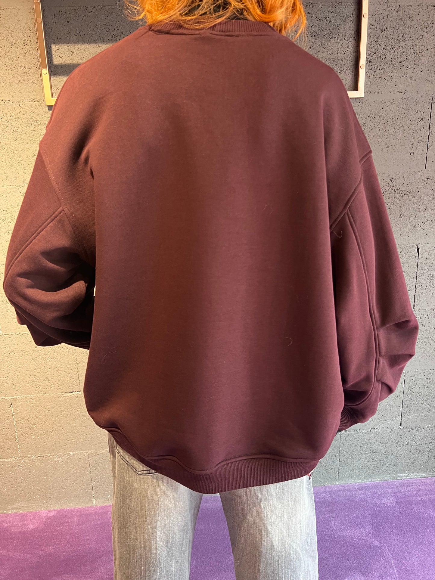 Felpa over con scritta oro VICOLO art. RF0380 colore bordeaux