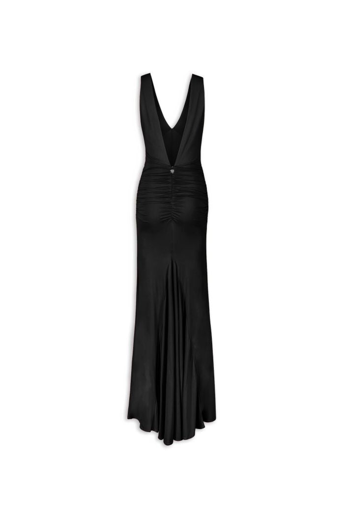 Abito a sirena in lycra con scollo a V JETT ANIYEBY 181410 colore rosso e nero