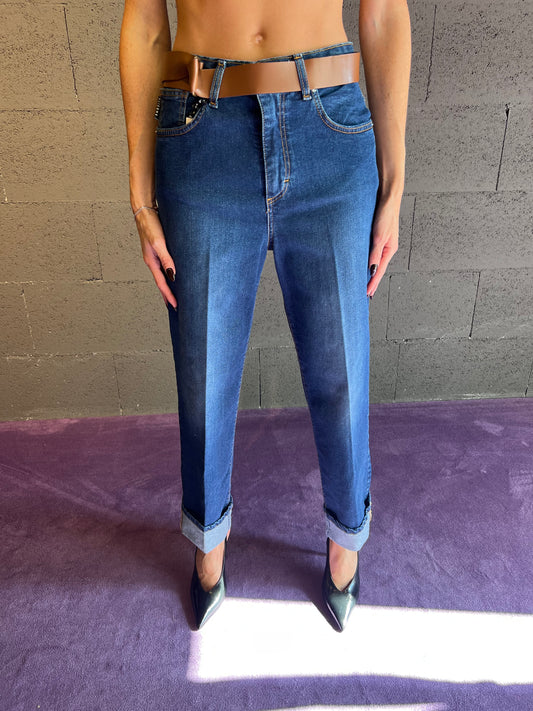 Jeans mandy con cintura HAVEONE art.PLS-P016 colore blu