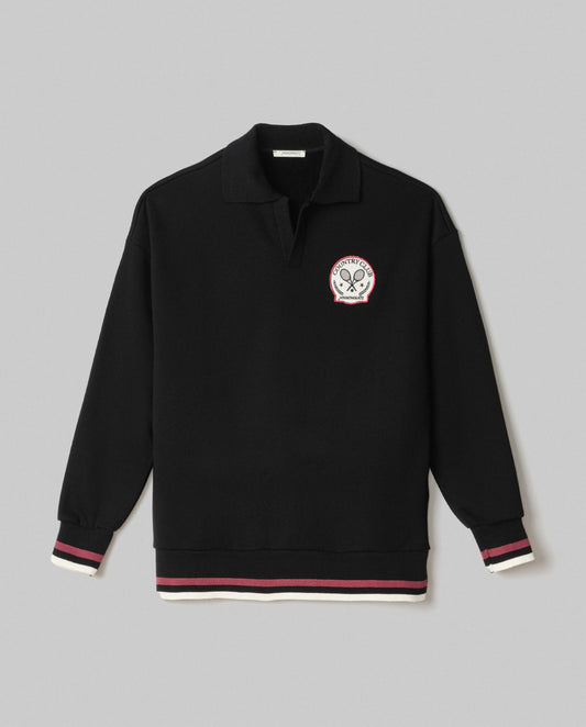 Polo In Felpa Over Con Patch Tennis HINNOMINATE art. HMABW02100 colore nero