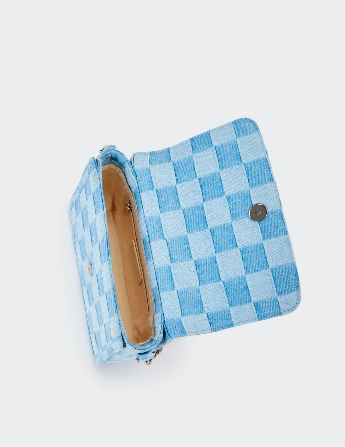 Borsa piccola in jeans con manico foulard VICOLO art. XAB0015 colore celeste