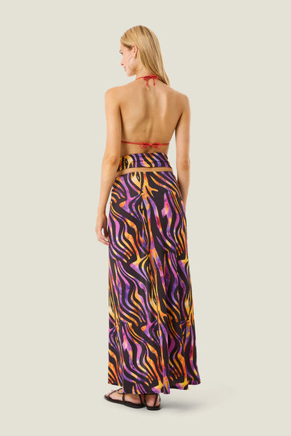 Gonna lunga hypnotic zebra 4GIVENESS art. 126WRWGO5926 colore nero