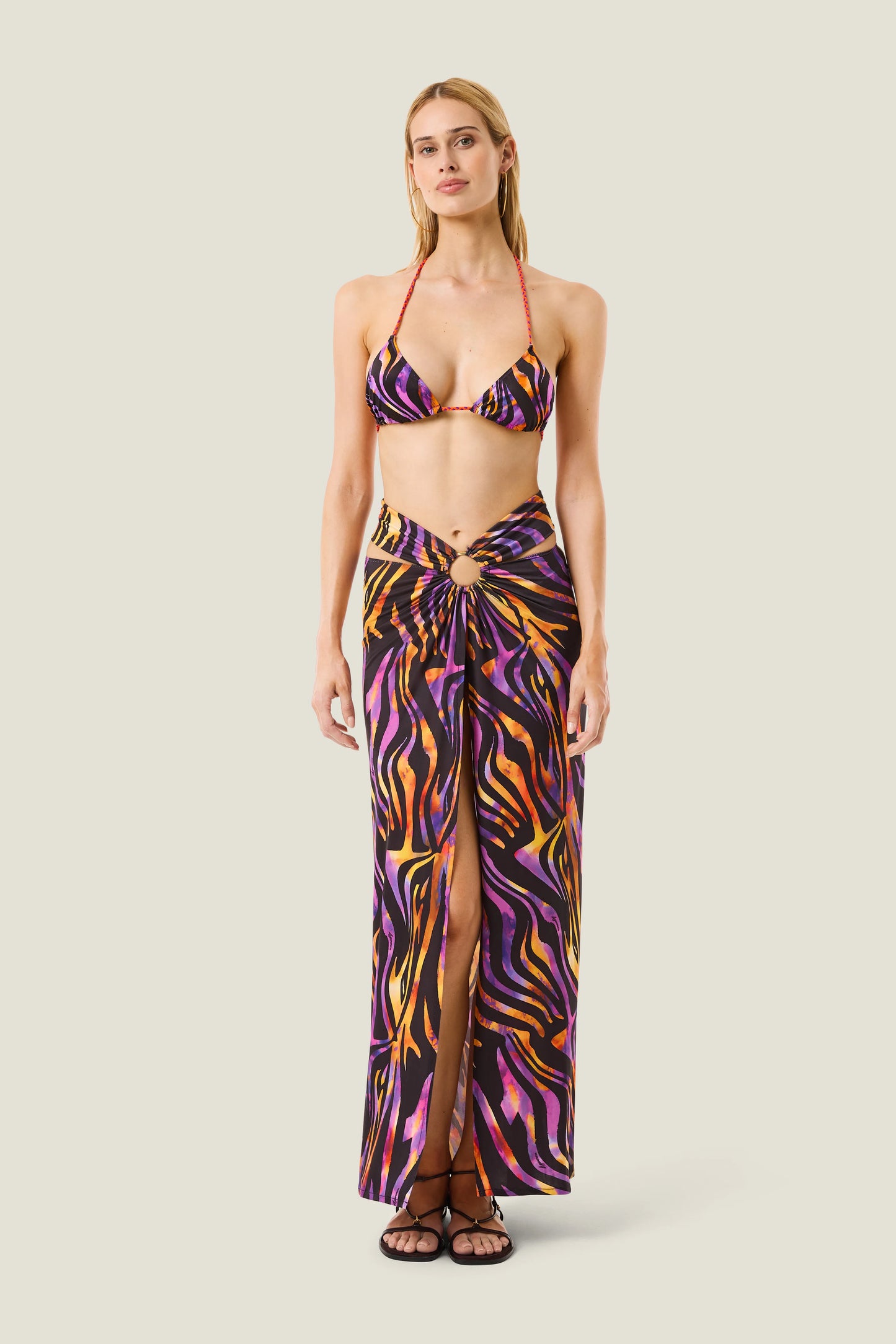 Gonna lunga hypnotic zebra 4GIVENESS art. 126WRWGO5926 colore nero