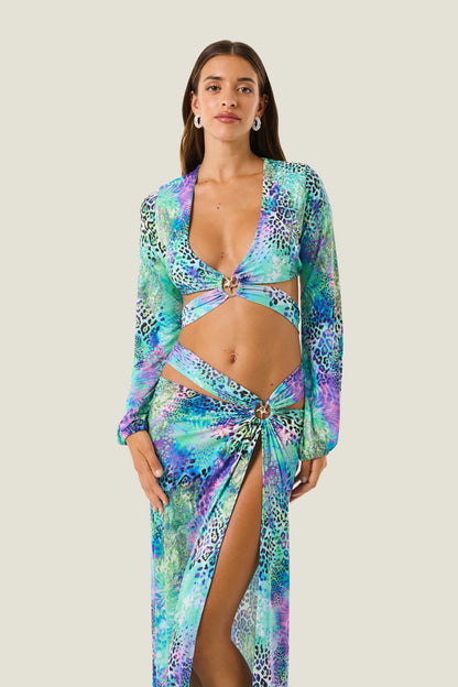 Top anello patch animalier 4GIVENESSE art. 126WRWTP5873 colore viola