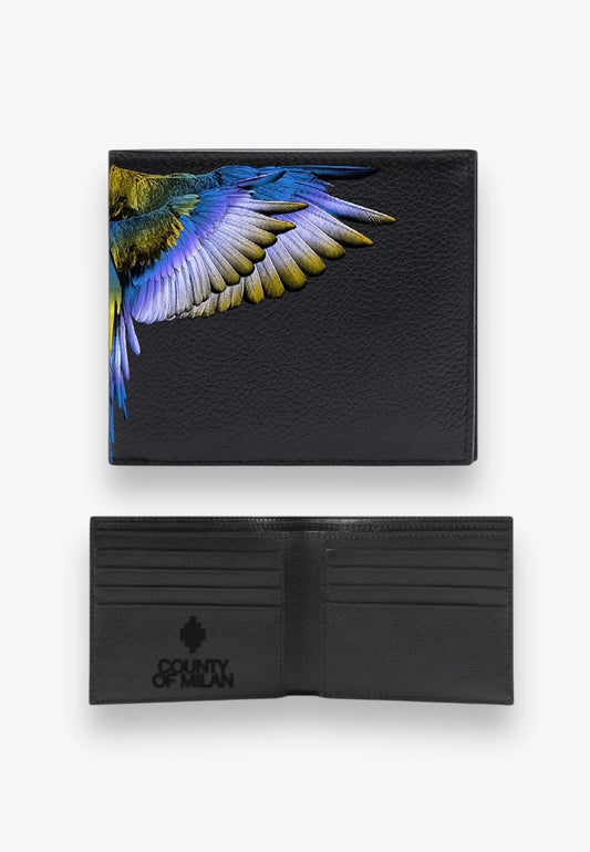Portafoglio stampato COUNTY OF MILAN art. COMAF250174 colore nero/blu