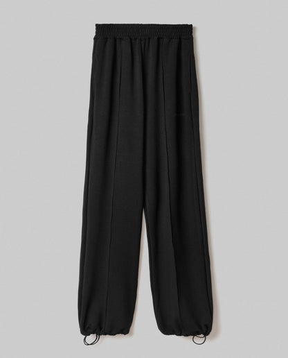 Pantalone con nervature e coulisse al fondo in viscosa HINNOMINATE art. HMABW01994 colore nero e panna