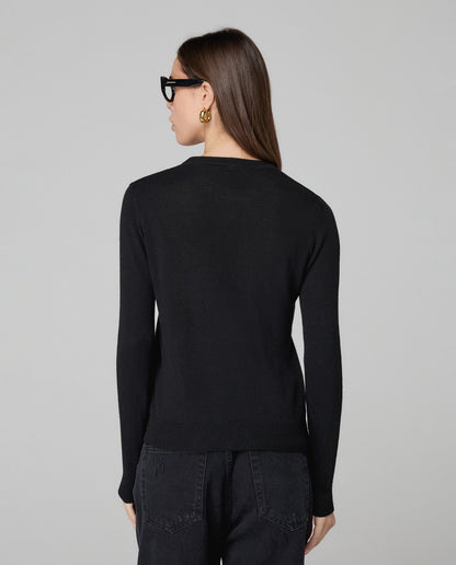 Maglione paricollo con intarsio in misto cashmere HINNOMINATE art. HMABW02155 colore nero