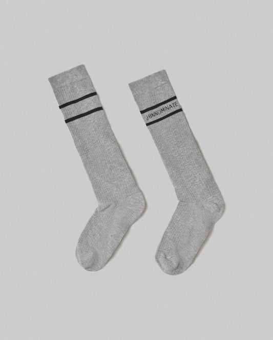Calze lunghe con ricamo orizzontale HINNOMINATE art. HMACW00158 colore panna, grigio, nero