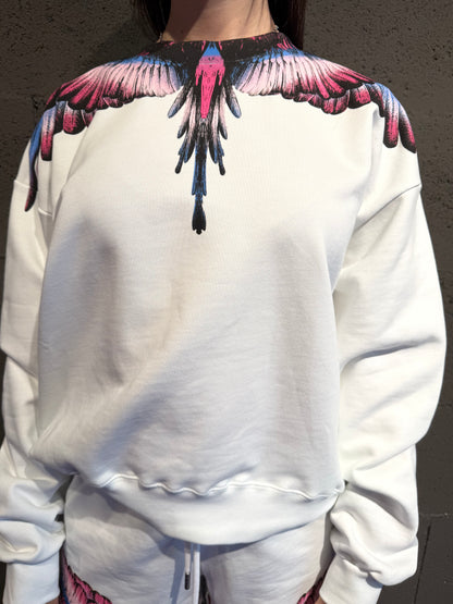 Felpa girocollo con stampa COUNTY OF MILAN art. 26ECM30103 colore bianco, rosa, grigio