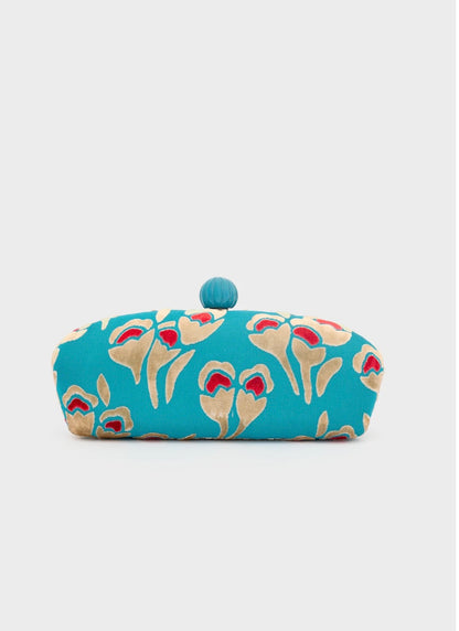 Clucth margot stampa florale in velluto NALI' art. LYPC0055 colore azzurro