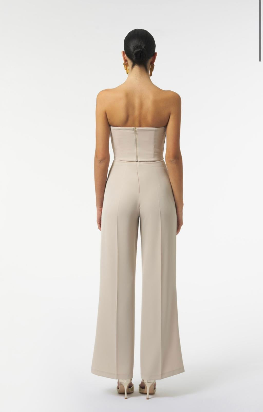 Pantalone a palazzo SILENCE art. SD2025P colore avorio e bianco